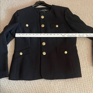 Black Kasper Blazer with Gold Buttons